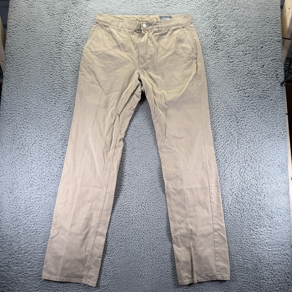 Bonobos Pant Men's 34x35 Beige Cotton Chino Straight Leg Preppy Business Formal
